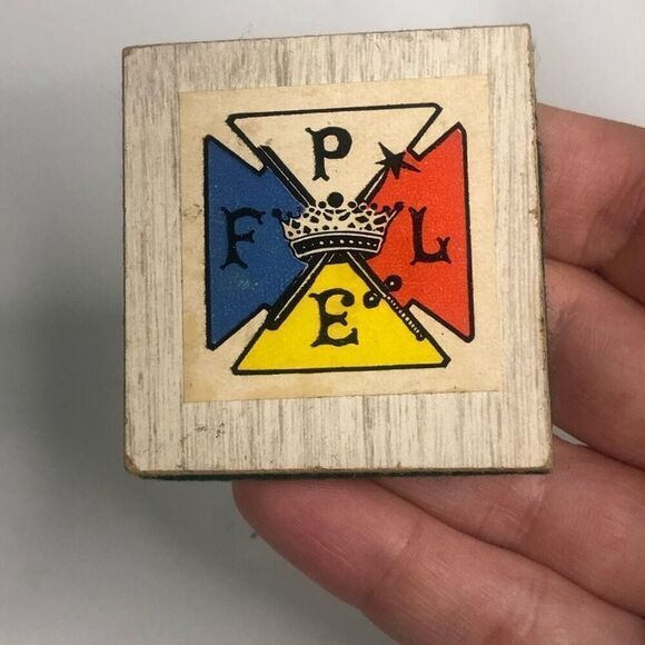 vintage pythiansisters fraternal member magnet sticker light wood 2 inch square - Picture 4 of 5
